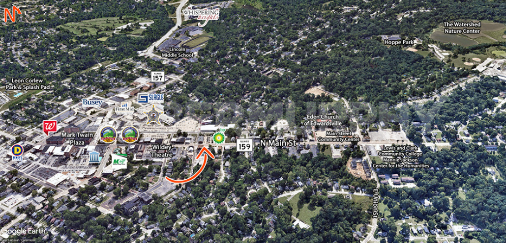 Area Map for 400 N Main St., Edwardsville, IL