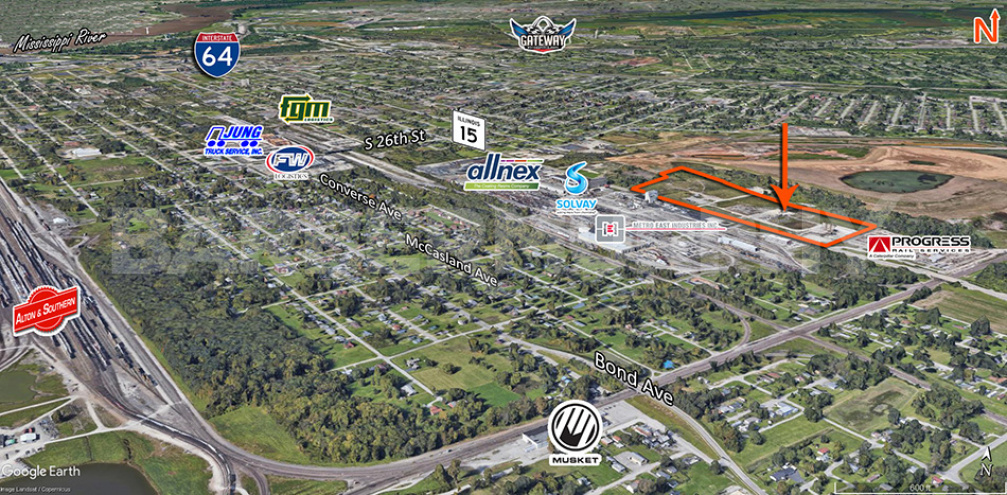 Area Map of Heavy Manufacturing Industrial Site for Sale