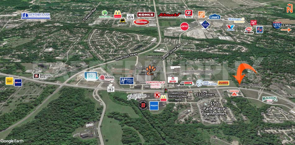 Aerial map: 9 Glen Ed Professional Park, Glen Carbon, IL 62034