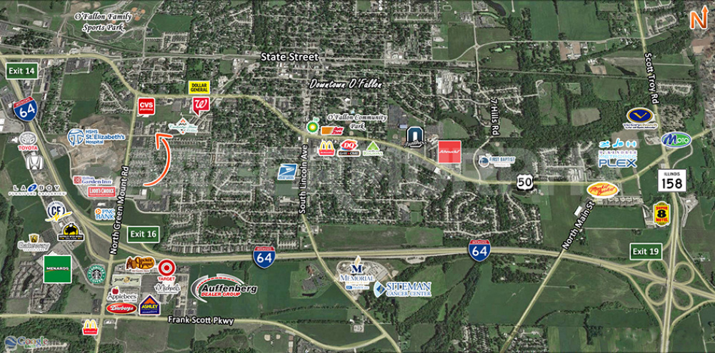 Area Map of 791 Wall St., O'Fallon, IL