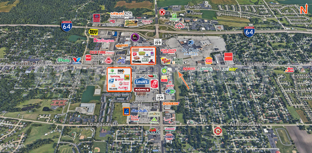 Expanded aerial image for 10 Lincoln Hwy Fairview Heights, IL 62208