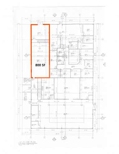 Floor plan of classroom for lease
