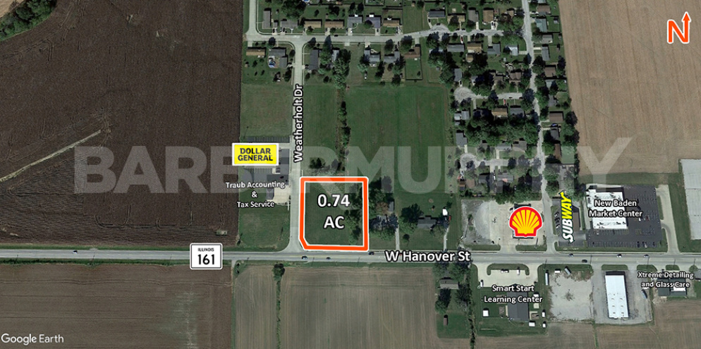 Aerial Image showing commercial lot for sale