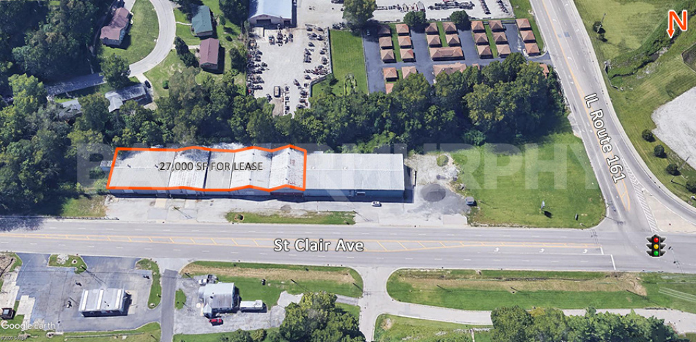 exterior aerial parcel close for 9510 St. Clair Ave., Fairview Heights, IL 62208