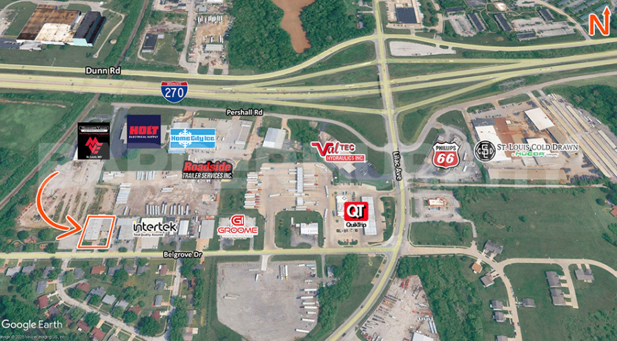 Aerial showing location of property