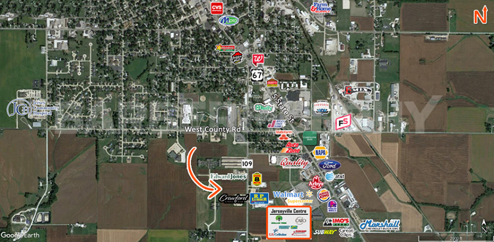 expanded aerial image for IL Route 109, Jerseyville, IL 62052