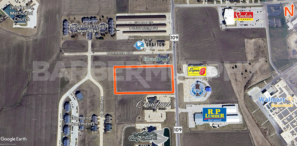 main aerial close image for IL Route 109, Jerseyville, IL 62052