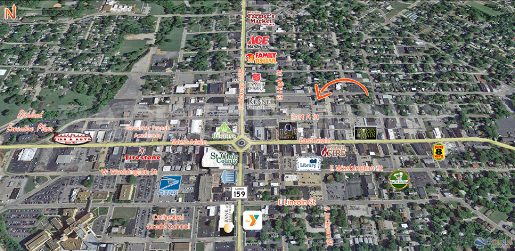 Area Map of 120 North Jackson St., Belleville, IL 62220