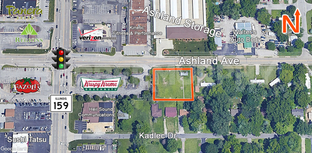 close aerial image for 18 Ashland Ave. Fairview Heights, IL 62208