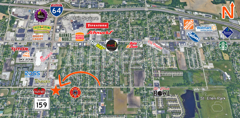 expanded aerial image for 18 Ashland Ave. Fairview Heights, IL 62208