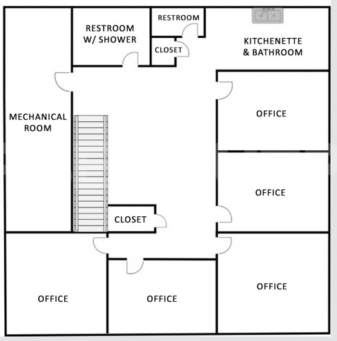 lower level floorplan for property 785 Wall St. Suite 200, O'Fallon, IL  62269