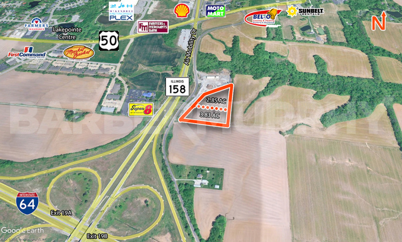 Acres available, Land, Land opportunity, Development, Development Opportunity, State Route 158, I-64, State Rt 158, State Route 158 & I-64, O\'Fallon, Illinois, IL, IL 62254, 2917, Wayne Barber, Mike Durbin, BARBERMURPHY, Barber Murphy Group, BMG, Property for sale, For Sale, state route 158, state rte 158 & i-64, St. Clair County, O\'Fallon IL 62254, air mobility