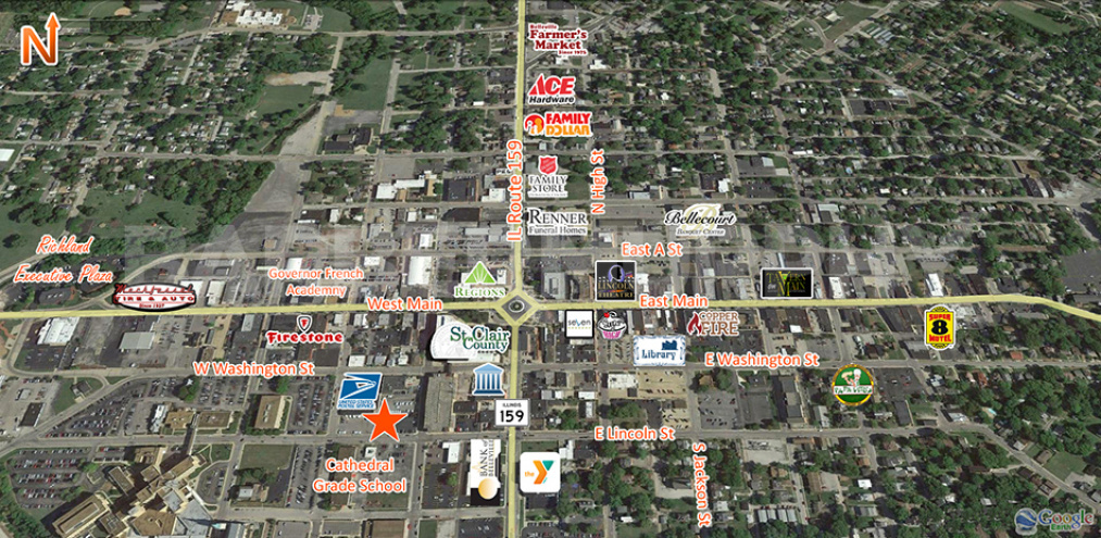 Area Map of 111 West Lincoln St., Belleville, IL