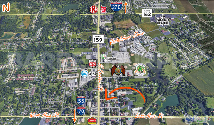 Area Map of 101 East Union St., Maryville, IL