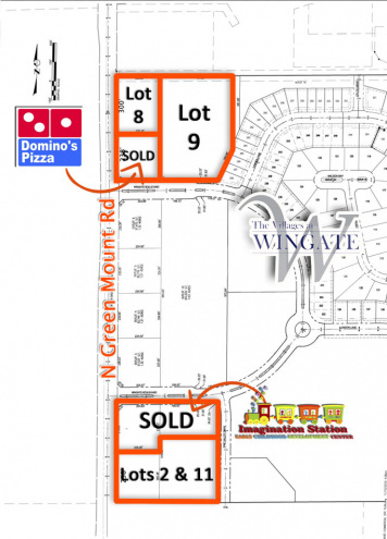 Site Plan for Commercial Lots for Sale at the Villages at Wingate, Shiloh, IL 