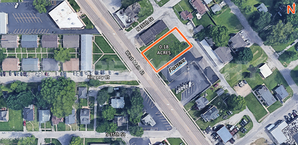 Aerial view of commercial site for sale 