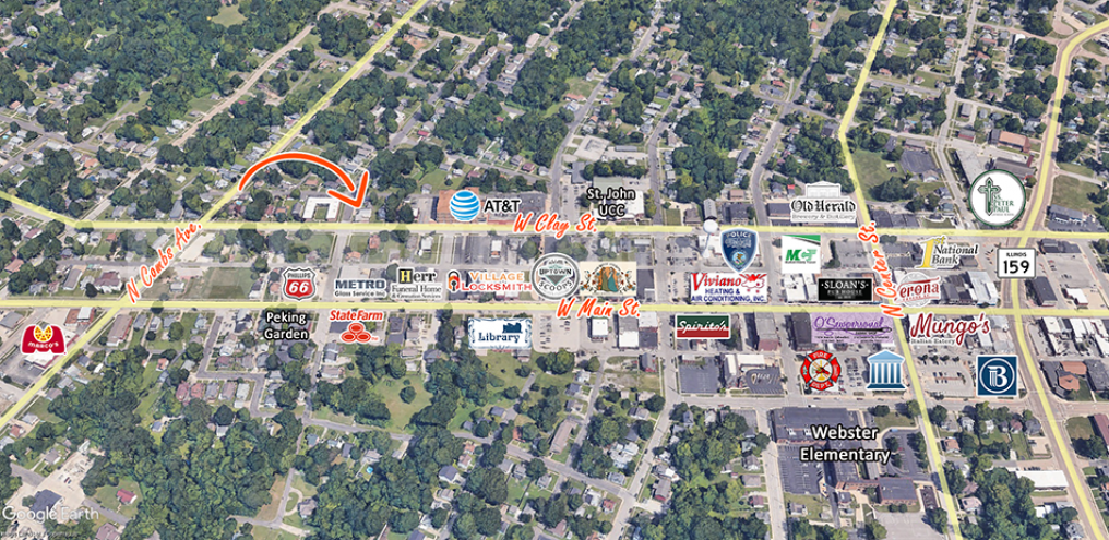 Expanded Aerial of 517 W Clay St, Collinsville, IL 62234