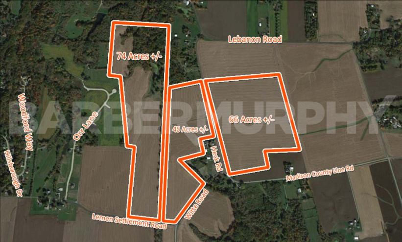 Site Map of 45 to 186 Acres for Sale, Residential Development, Madison County, St. Louis Bi-State Region, Metro East