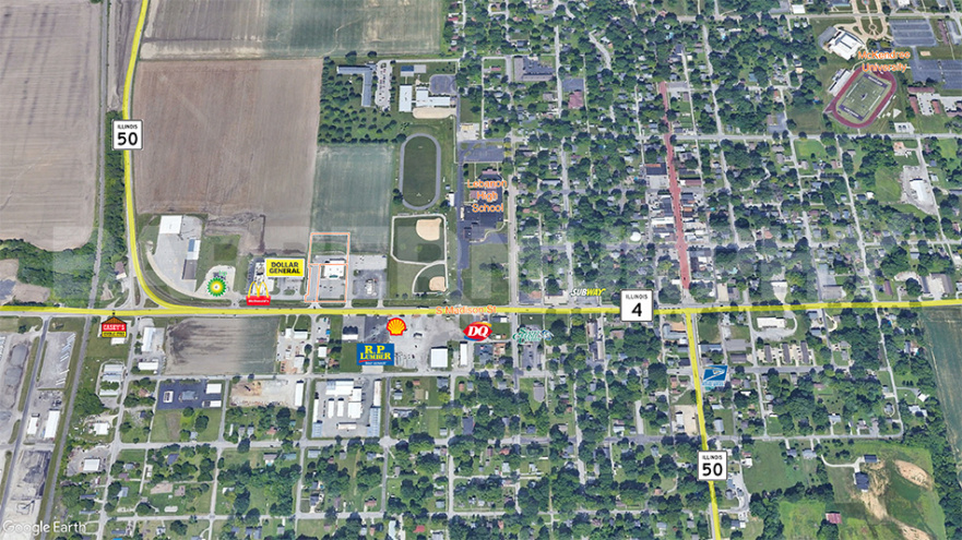 Expanded Aerial of 651 South Madison Street, Lebanon, IL 62254