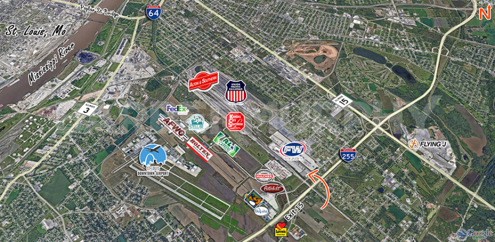 Expanded Aerial at 4926 Church Rd, Cahokia Heights, IL 62207