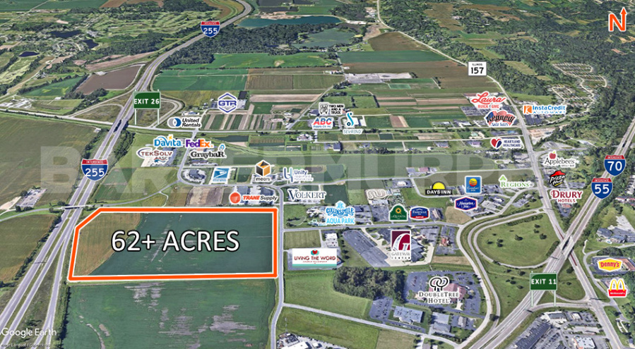 Aerial Image of Development Site for Sale in Collinsville, IL
