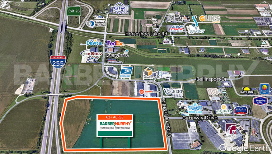 Site Map for 62  Acre Interstate Frontage Development Site, Eastport Plaza Drive, Collinsville, Illinois  62234, Madison County, St. Louis Bi-State Region - Metro East, SW Illinois