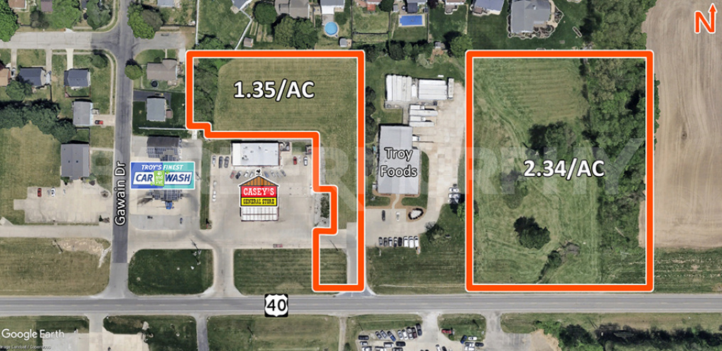 Aerial showing parcels for sale