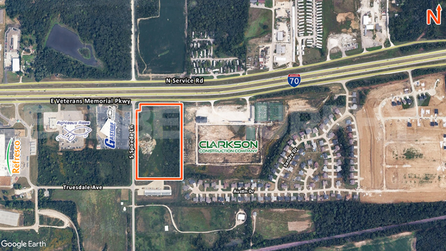 Aerial showing parcel outline