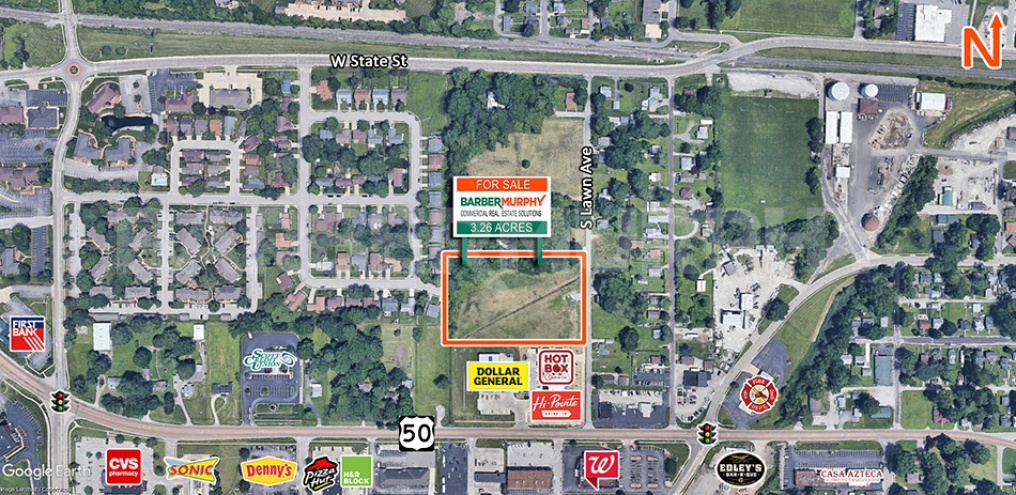 Aerial showing parcel outlines