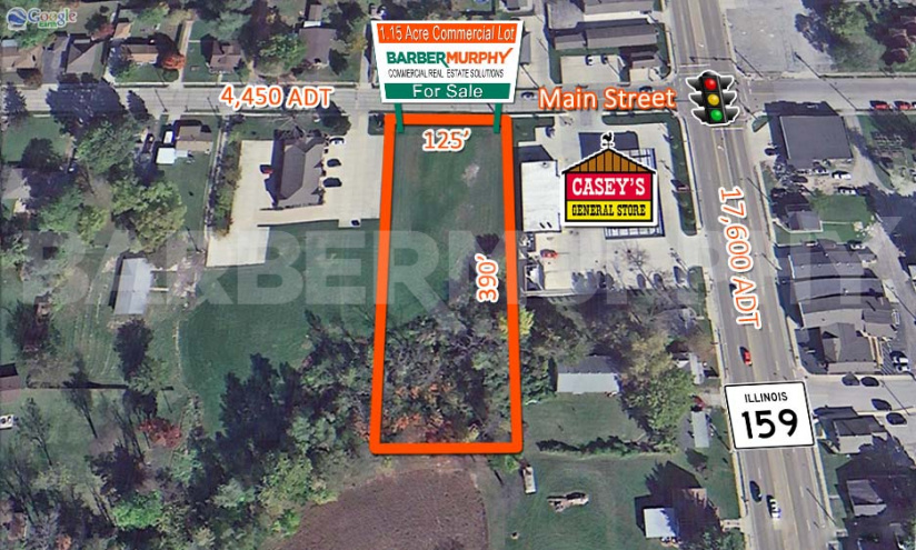 Site Map for 6111 Main St., Maryville, IL 62062, 1.15 Acre Commercial Site for Sale, Madison County, St. Louis Bi-State Region, Metro East, SW Illinois