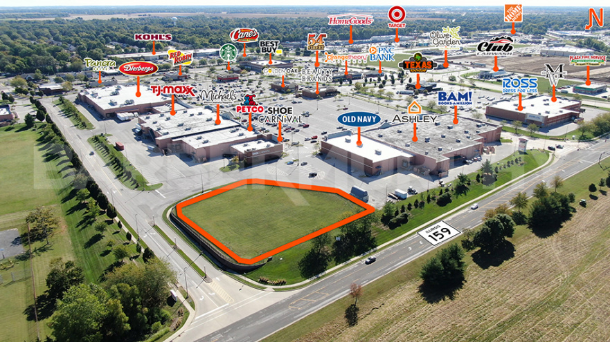 Aerial showing available parcel for sale