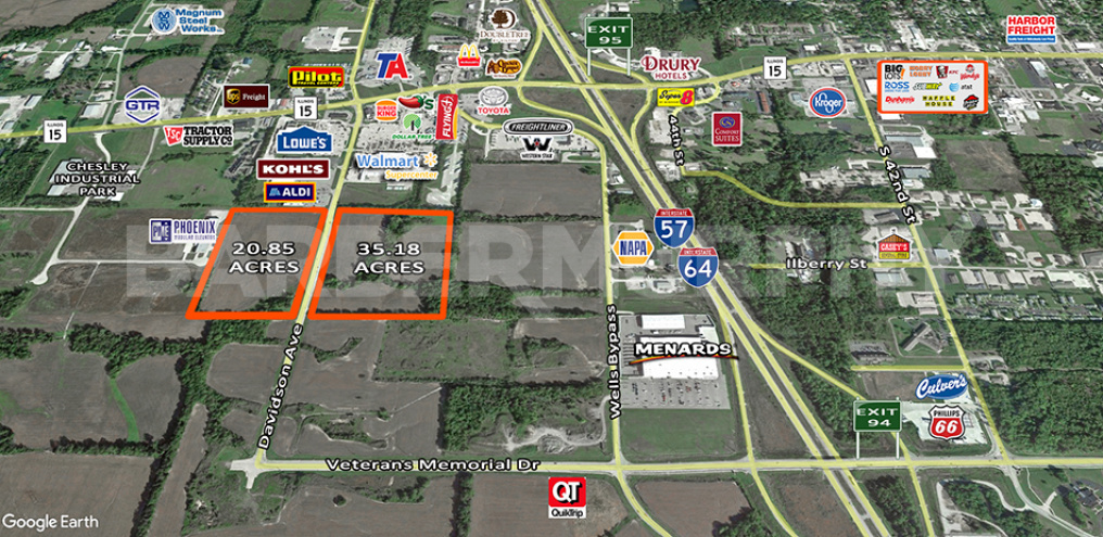 Aerial showing available parcels for sale