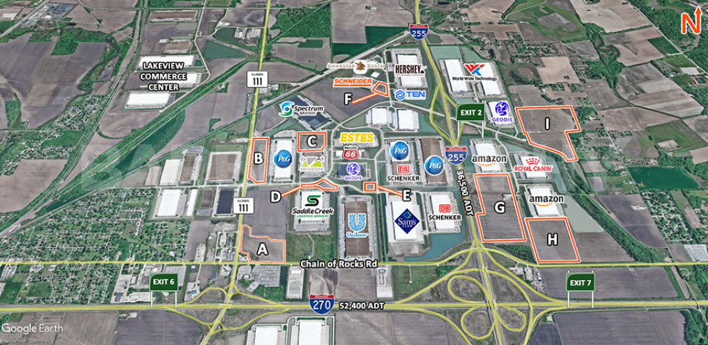 Aerial of Gateway Commerce Center, Edwardsville, IL