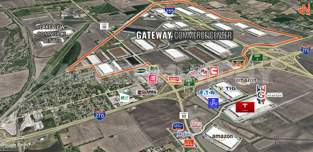 Aerial of Gateway Commerce Center Dr. S, Edwardsville, IL