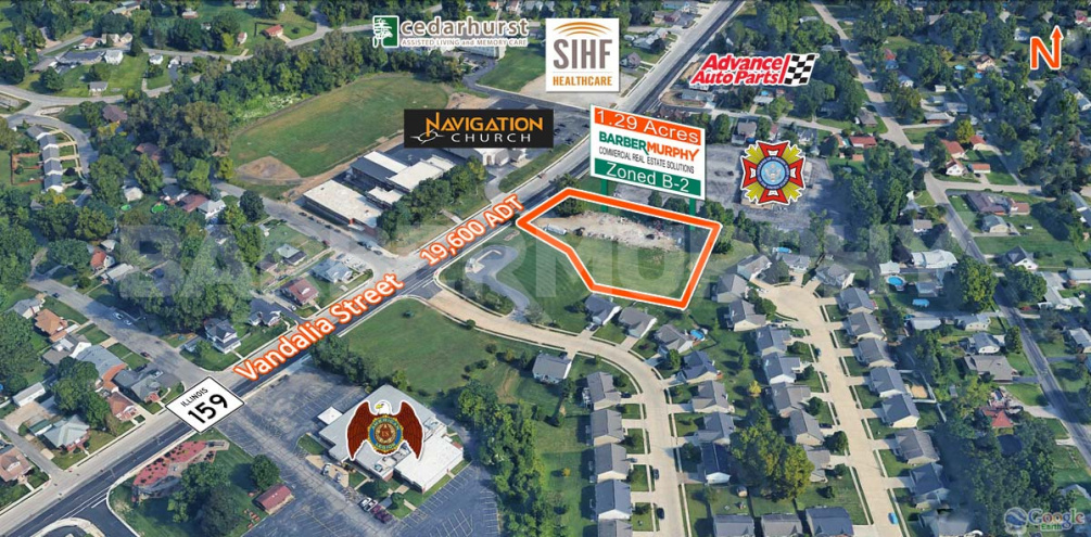 Site Map for 1.29 Acre Commercial Development Site at 1830 Vandalia St (IL-159), Collinsville, IL 62234, Madison County, St. Louis Bi-State Region, Metro East, SW Illinois