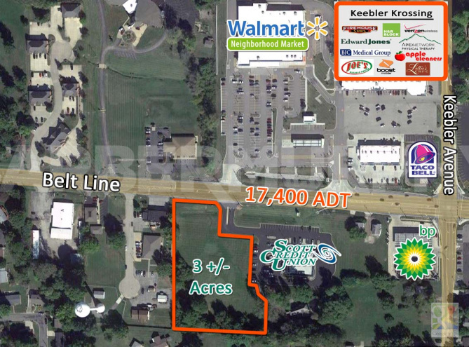 Site Map for 3 Acre Office/Retail Development Site for Sale, 1100 Belt Line Road, Collinsville, Illinois 62234