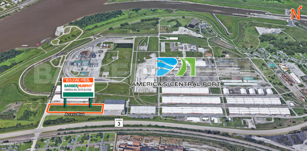 Site Map of Industrial Land for Sale on Access Boulevard, Madison, IL