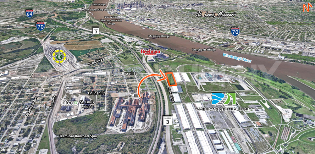 Area Map of Industrial Land for Sale on Access Boulevard, Madison, IL