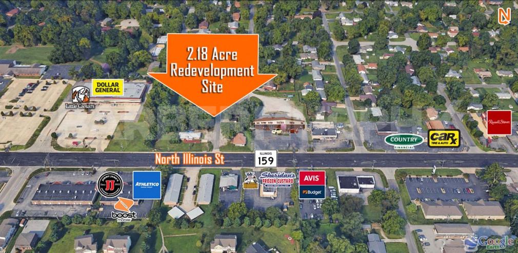 Area Map for Redevelopment Site at 5305-5315 North Illinois,  Route 159, Fairview Heights, IL 62208