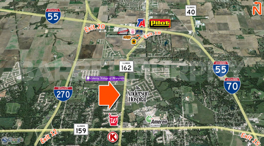 Area Map for IL Route 162, Maryville, IL 62062, Land for Sale