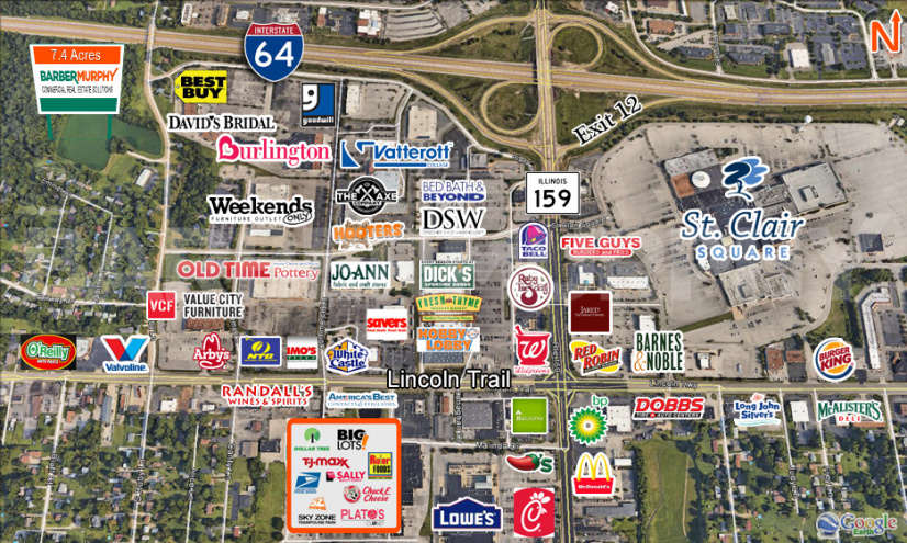 Area Map of 8.5 Acres for Sale, Commercial Development Site
