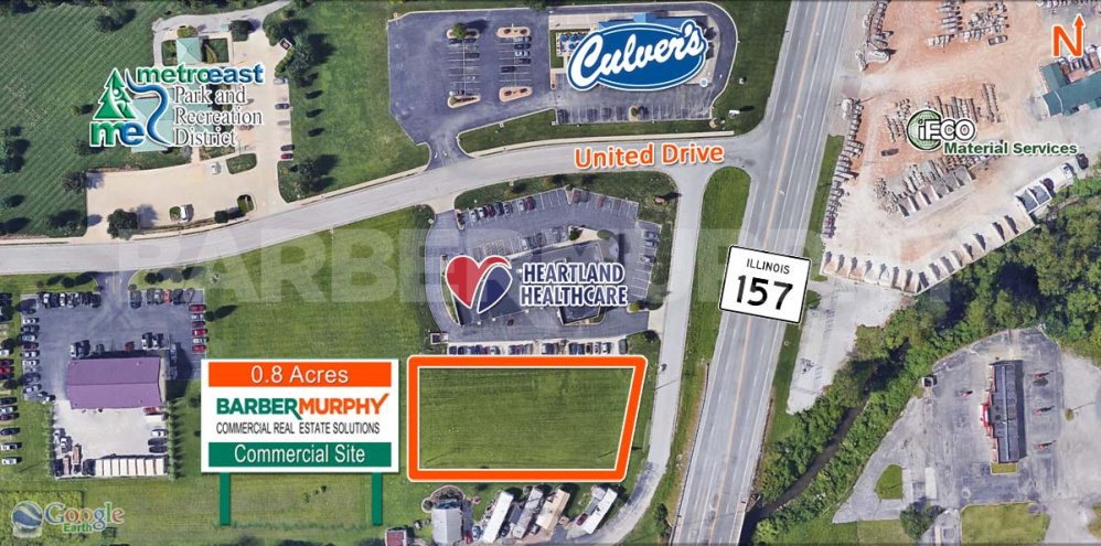 Site Map of  0.8 Acre Commercial Development Site for Sale off IL-157 (813 N Bluff Rd), Collinsville, IL, Madison County, St. Louis Bi-State Region, Metro East, SW Illinois