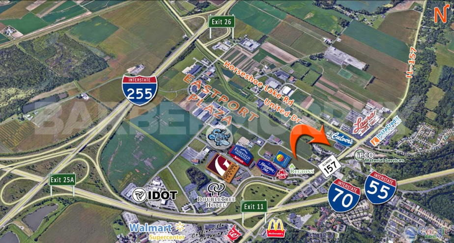 Surrounding View of  0.8 Acre Commercial Development Site for Sale off IL-157 (813 N Bluff Rd), Collinsville, IL, Madison County, St. Louis Bi-State Region, Metro East, SW Illinois