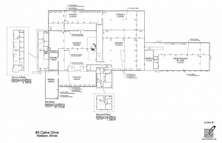 Floor Plan for 61,844 SF Temperature Controlled Warehouse Building for Lease in Madison, IL