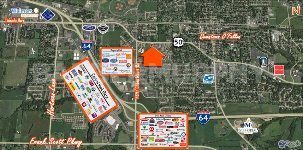 0.17 Acre Pad Ready Site for Lease at 721 West Highway 50, Expanded Area Map Image