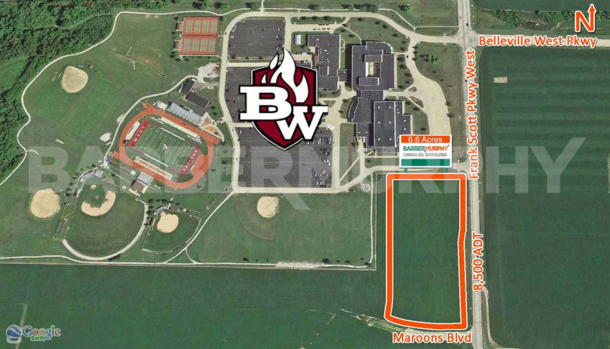 Aerial of  6.6 Acre Development Site for Sale at 5915 Maroons Blvd - Belleville, IL