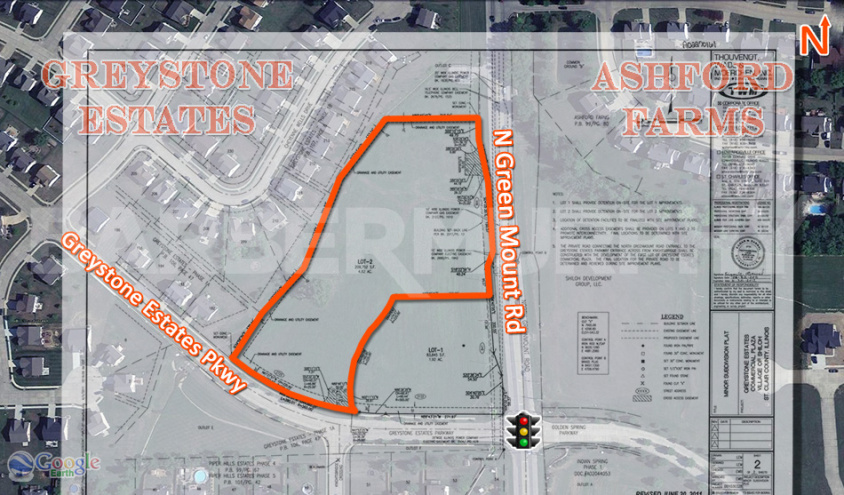 Site Map for 5 Acre Development Site on North Green Mount Rd, Shiloh, IL
