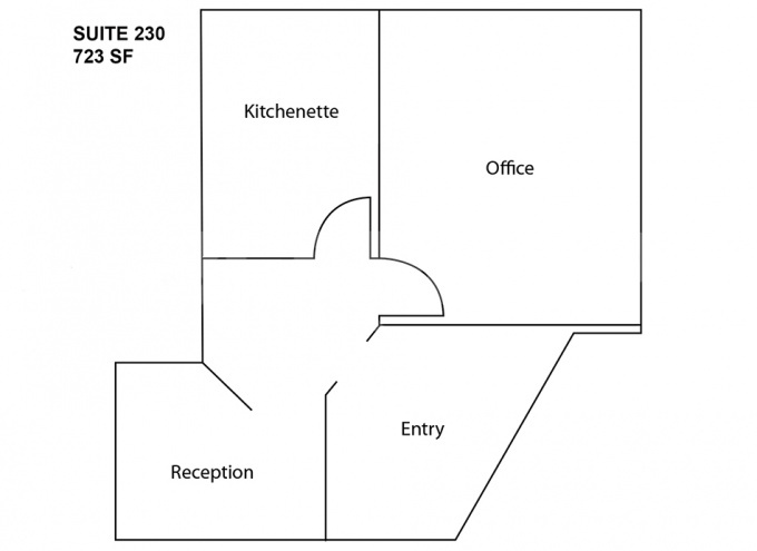 Floor Plan Suite 230 of Class A Office Building with Space for Lease in Downtown Belleville, IL