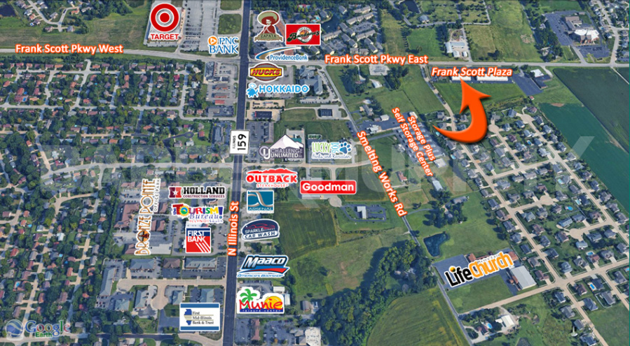 Aerial for Retail Space For Lease at 208 Frank Scott Pkwy East, Swansea, Illinois 62226, St. Clair County, Frank Scott Plaza, Office for Lease, St. Louis Bi-State Region - Metro East, SW Illinois
