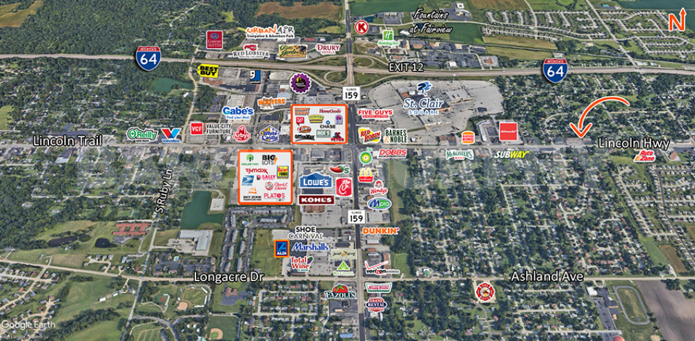 815 Lincoln Highway, Fairview Heights, Illinois 62208, St. Clair County, Retail For Lease, Office for Lease, Lincoln Place Centre, Lincoln Place, Hwy 50, Lincoln Trail, Bakery, Restaurant, Bar, For Lease, Lease, Lincoln Hwy